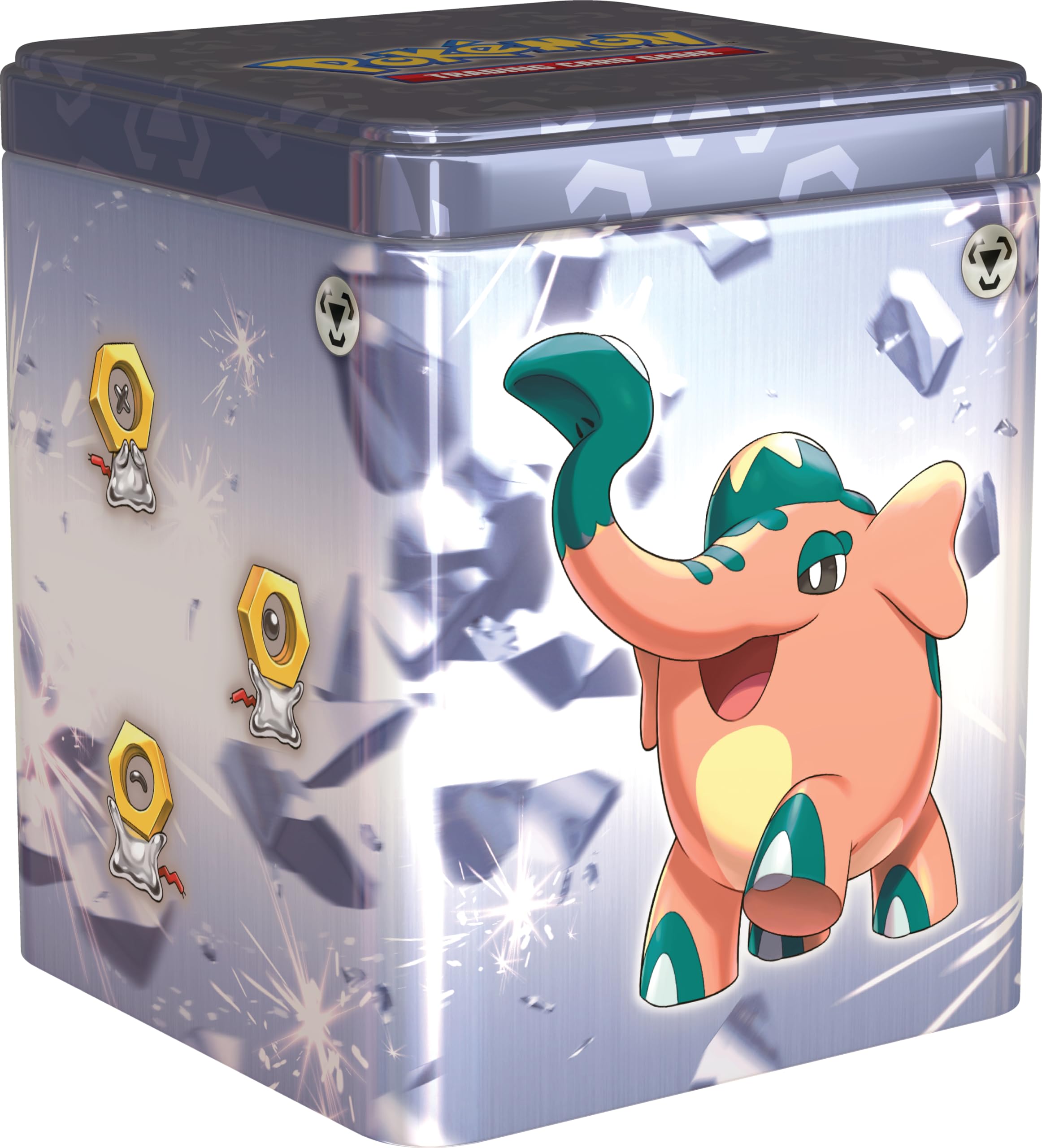 Pokémon TCG: Metal Stacking Tin (3 Booster Packs & 2 Sticker Sheets)