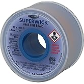 MG Chemicals - 464 Desoldering Braid #4 Fine Braid Super Wick with RMA Flux, 100' Length x 0.1" Width, Blue