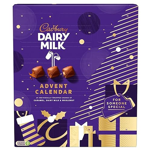 Cadbury Dairy Milk Chunks Advent Calendar, Christmas Chocolate Treats, Perfect for your Christmas Countdown, 258 g (Pack of 1)