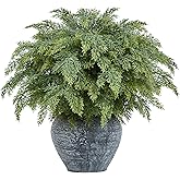 MEUIS Real Touch Cedar Stems - Realistic Artificial Faux Greenery Pine Branches for Vases Fillers and Holiday Home Decor 20 inch Long, 8Pcs