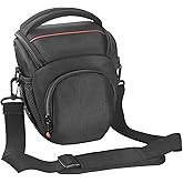 FOSOTO DSLR SLR Compact Camera Bag Compatible for Nikon D5100 D5300 D90 Canon T4 T5 600D 650D Panasonic Lumix FZ80 Sony Fujifilm with Waterproof Rain Cover