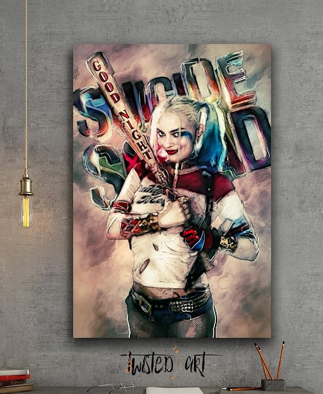 Suicide Squad Harley Quinn Abstract Art Canvas Print Wall Art