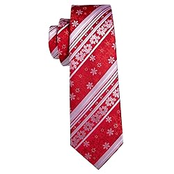 Barry.Wang Mens Christmas Tie Set Red White
