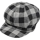 ZLYC Womens Classic Newsboy Caps Visor 8 Panel Gatsby Cabbie Hat
