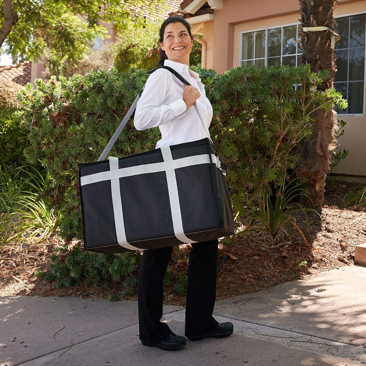 Insulated Food Delivery Bag with Adjustable Divider Hot and Cold