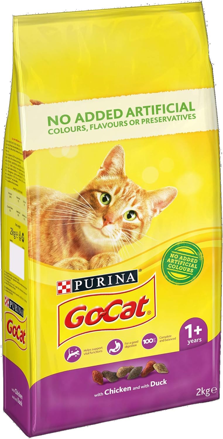 GoCat Adult Dry Cat Food Chicken and Duck 2kg Case of 4 (8kg