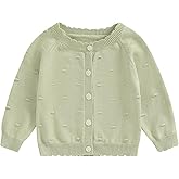 Toddler Baby Girl Thin Knit Sweater Coat Long Sleeve Button Up Cardigan Cable-Knit Knitwear Jacket Fall Winter Clothes