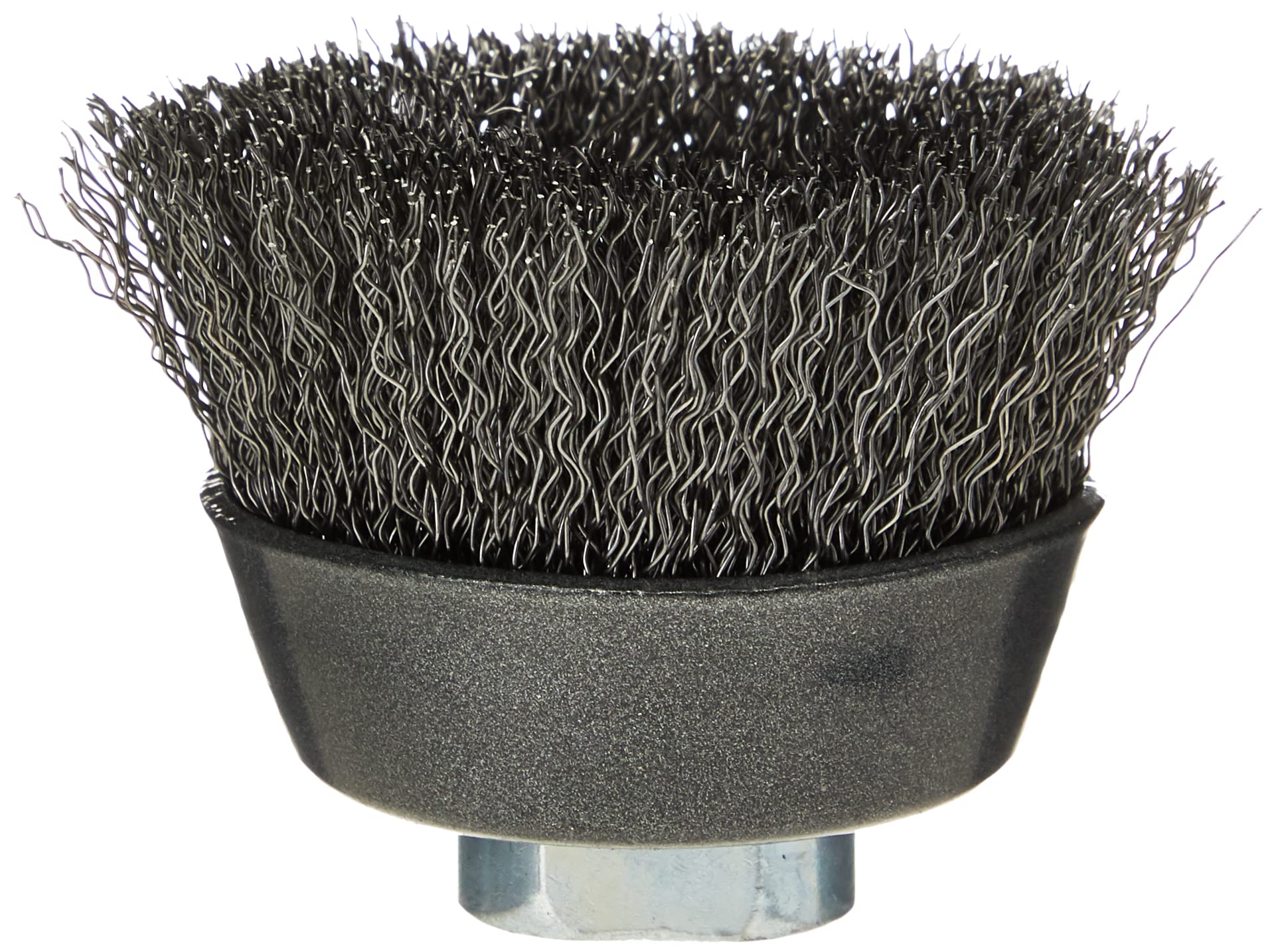 wolfcraft steel wire cup brush for angle grinders, Ø 70 mm I Rust removal & cleaning I Crimped steel wire M14 thread for preparing soldering and welding jobs - 2107000