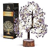 FASHIONZAADI Amethyst Crystals Tree of Life - Stones and Crystals - Bonsai Tree - Good Luck Gifts for Women - Meditation Accessories - Chakra Stones Decor