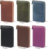 LONDO Genuine Leather Padfolio Purple with Zip Pen Holder Notepad view 4
