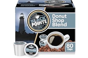 Black Pointe Bay Coffee Donut Shop Blend, Medium Roast, 80 Count, Single Serve Coffee Pods for Keurig K-Cup Brewers