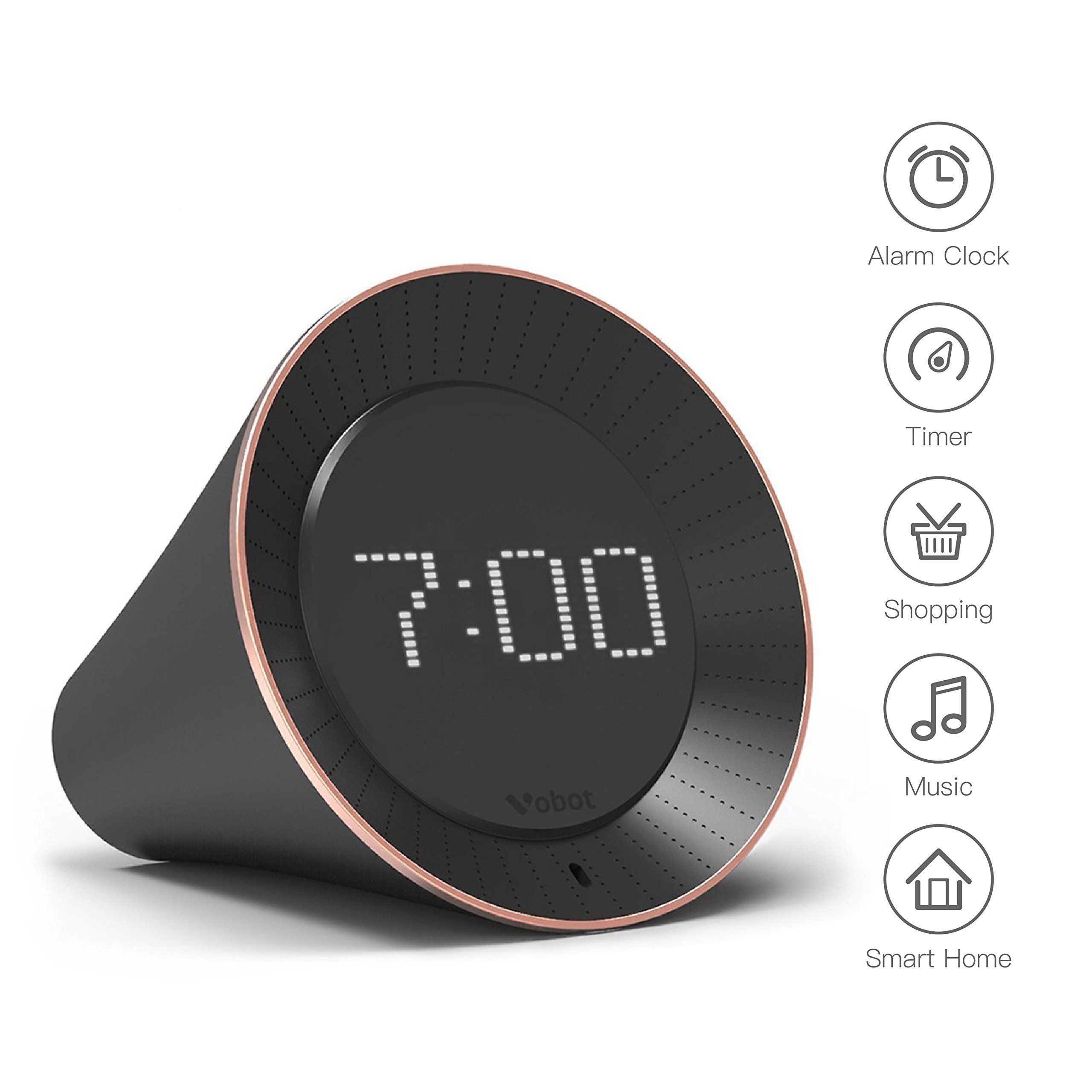 Vobot Smart Alarm Clock with Amazon Alexa[TouchInitiate], 5W Speaker