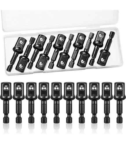 12-teiliges Stecknuss-Adapter-Set – 3/8 Zoll Vierkant Auf 10mm Sechskant, Für Schlagbohrer & Akkuschrauber