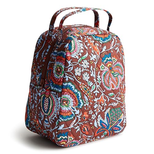 Vera Bradley Women's Premium Cotton Lunch Bag, Marrakesh Cinnamon, One Size