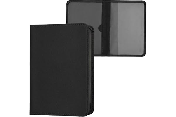 kwmobile Registration and Insurance Holder - Car Document Holder for Vehicle Documents and Cards - PU Leather - Black