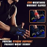 EVO Fitness Gym Gloves Men Women Breathable Weight Lifting Gloves Blue Large view 4