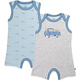 HonestBaby baby-boys Multipack 100% Organic Cotton Sleeveless Romper