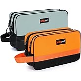 WISEPRO 2 PCS Tool Pouch Zipper Bag, Dual Compartments Waterproof 600D Small Tool Bag, Multipurpose Utility Small Tool Pouch for Tool Organizers and Storage