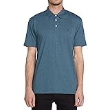 Volcom Men's Banger Polo Shirt, Airforce Blue, Large