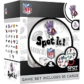 Spot It! NFL Edition Card Game &ndash; Fast-Paced Matching Game Featuring Official NFL Team Logos &amp; Football Symbols &ndash; 55 Cards with 5 Mini Games &ndash; Family Party &amp; Travel Game for Kids &amp; Adults