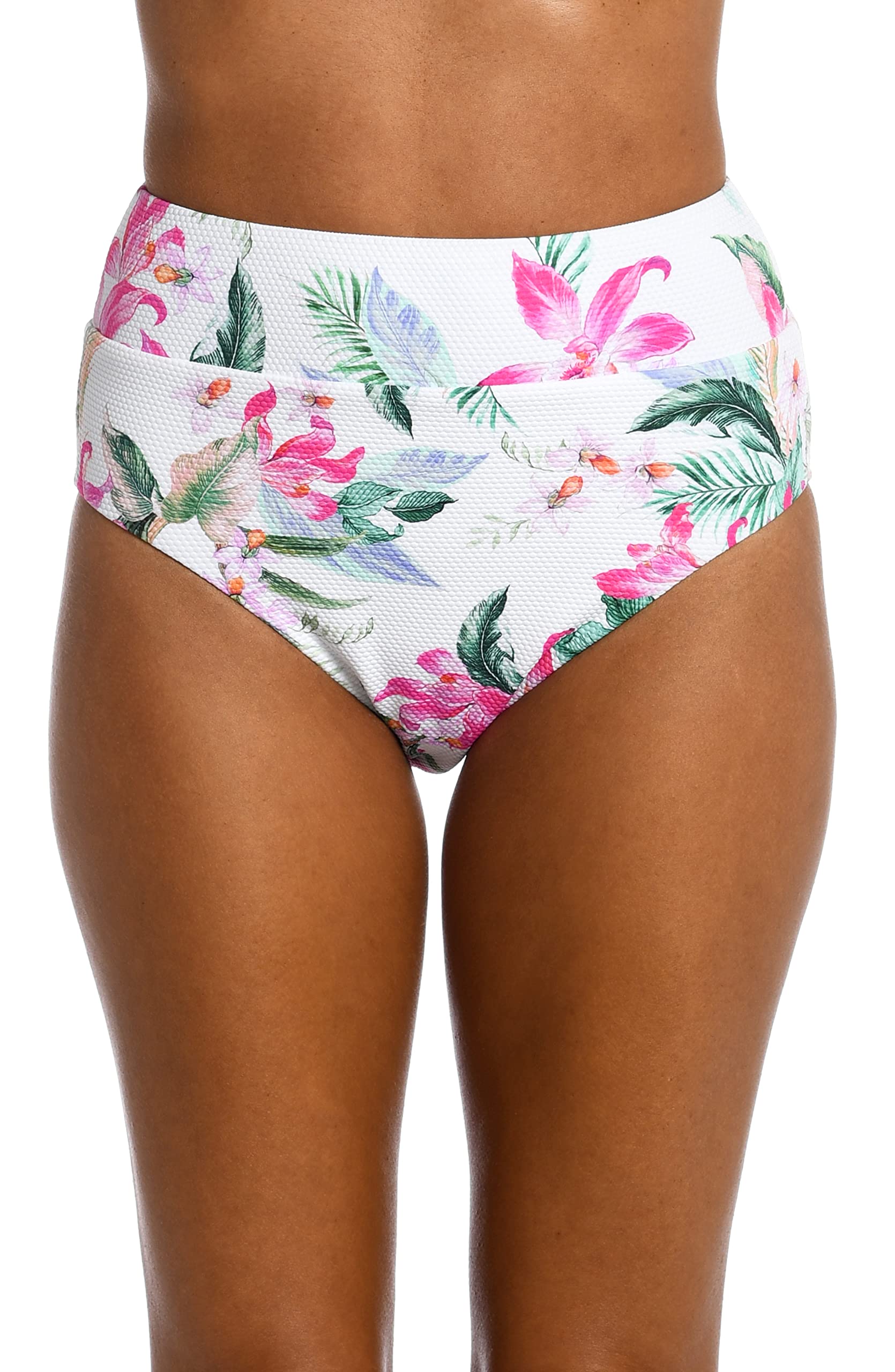 La Blanca Women’s High Waist Swimsuit Bottom, Multi//Mystic Palms, 6