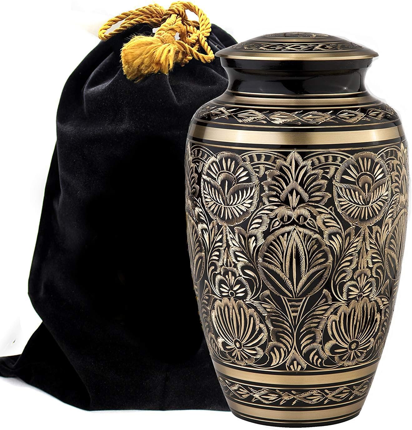 Majestic Radiance 100% Brass Cremation Urn for Human Ashes Large and Small (Large)…