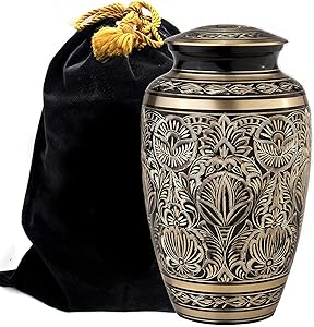 Majestic Radiance 100% Brass Cremation Urn for Human Ashes Large and Small (Large)…