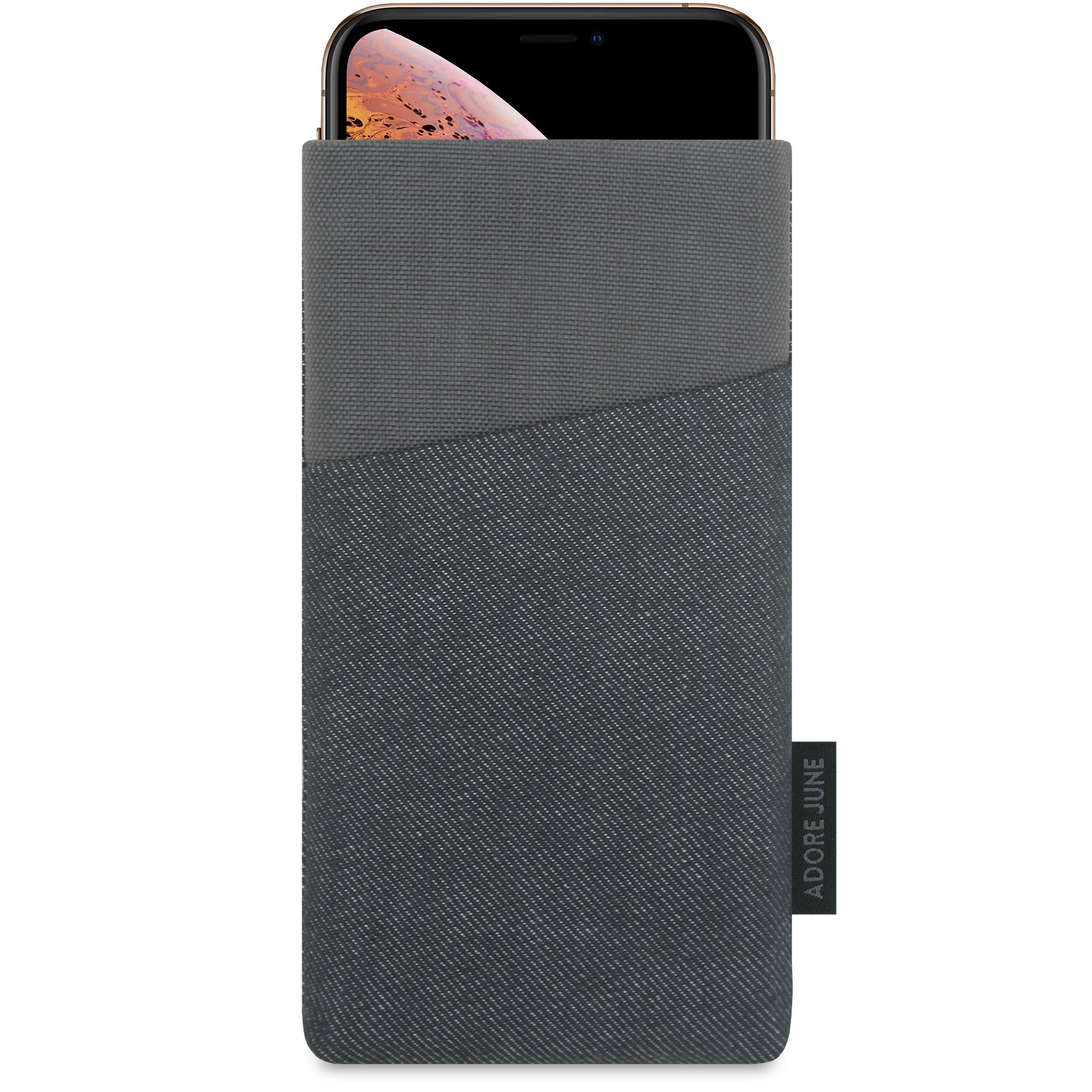 Adore June Clive Series Case for Apple iPhone X with Extra Compartment (Display Cleaning Effect) - Black/Grey