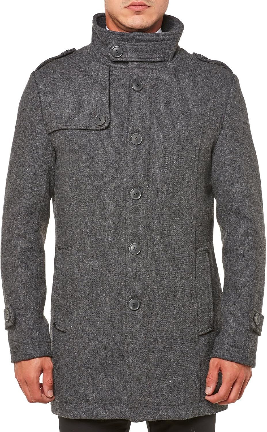 Selected Men's Coat Grey Dark Grey XXL: Amazon.co.uk: Clothing