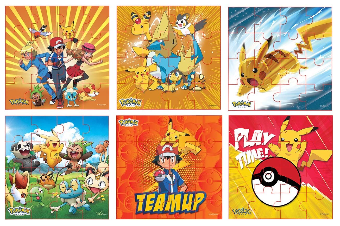 Photo 1 of Pokemon Style Characters Jigsaw Puzzle, Pack of 6, Total 96 Pieces, Assortment 1