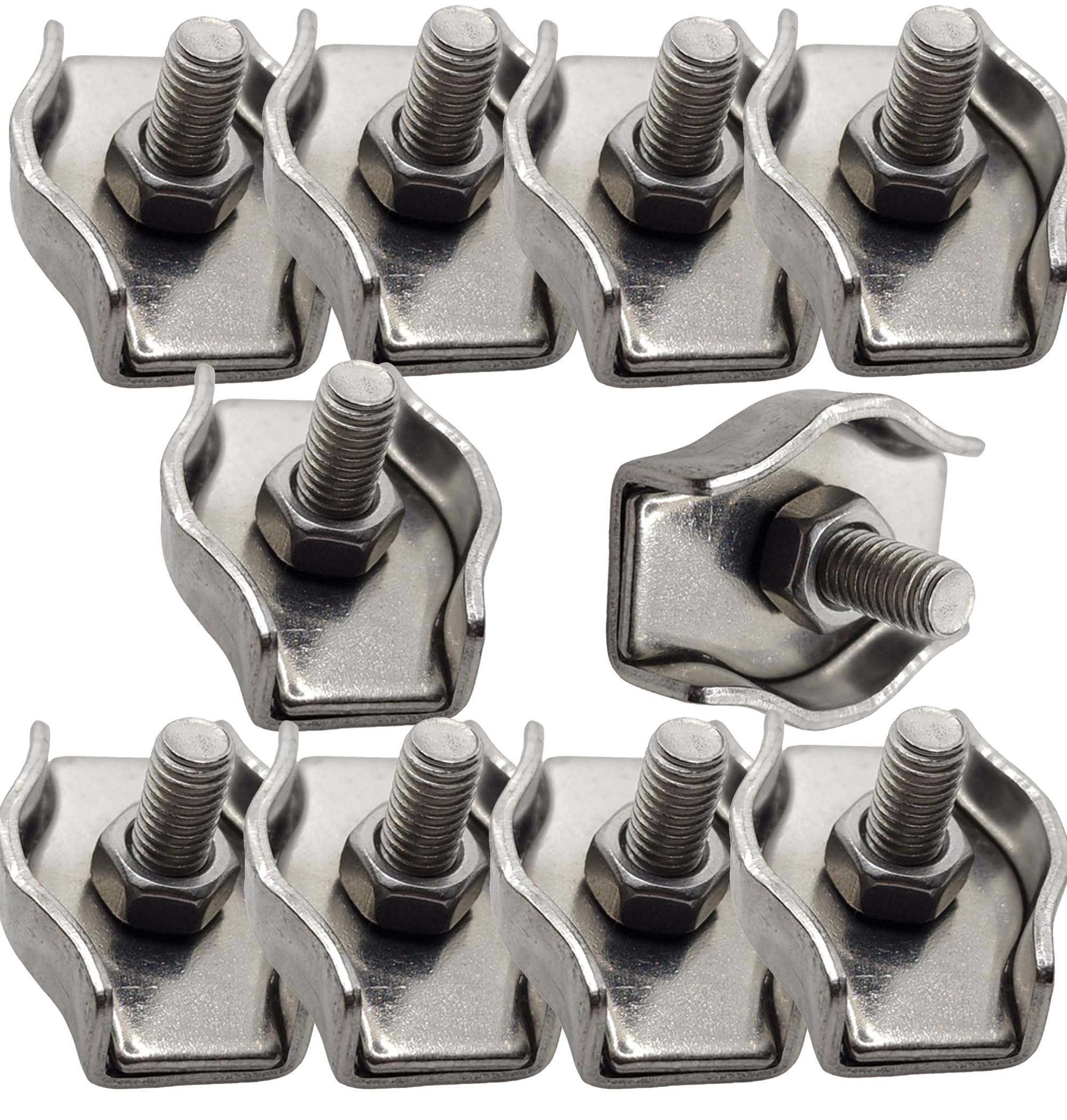 5mm Simplex Wire Rope Clips – A4 316 Marine Grade Stainless Steel Single Bolt Cable Clamps for Boat Rigging, Yacht, Sailing & Outdoor Wire Rope Loop Fastening (Pack of 10)