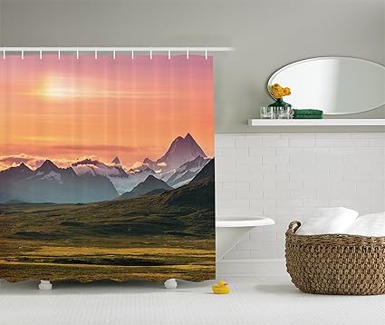 Amazon Com Ambesonne Nature Shower Curtain Polynesian Decor By