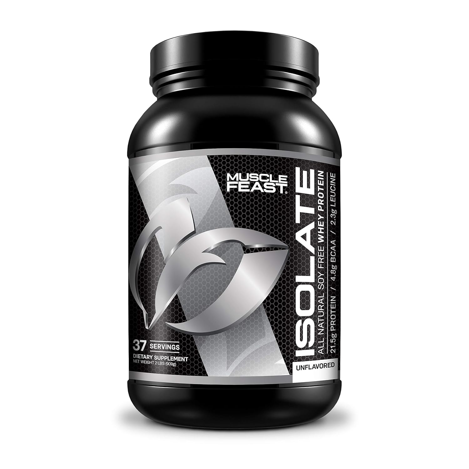 Pure Whey Protein Isolate Powder by Muscle Feast All Natural and