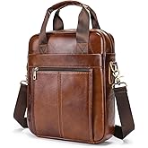 LUKZIJAES Genuine Leather Shoulder Messenger Bag for Men Adjustable Shoulders Sling Crossbody Bags