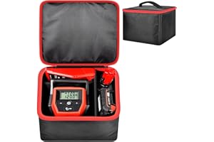 TANMQIN Air Compressor Case Bag Compatible with Milwaukee Electric Tools 2475-20 M12 Compact Inflator, Cordless Tire Inflator Storage Holder Fits for Milwaukee Battery Charger and Accessories - (Box Only)