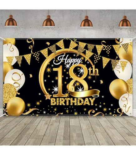 18. Geburtstag Banner – „I Regret To Inform You Your Childhood Has Expired“ – Rot-Gold, 180x111 Cm – Fotohintergrund