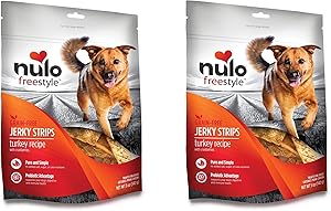 Nulo Freestyle 2 Pack of Grain-Free Jerky Strips Dog Treats, 5 Ounces Each, Turkey Recipe with Cranberry