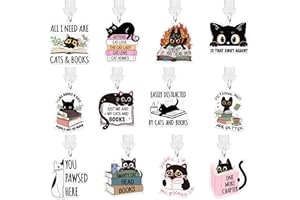 Y1tvei Black Cat Dust Plugs - 12Pcs Black Cat Reading Themed Port Charm Compatible with Type C Charging Port Covers, Anti Dust Plug Cover Kindle Accessories for E-Reader, Gifts for Book Lovers Readers