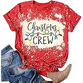 Christmas Crew Shirts for Women Xmas Shirt Top Short Sleeve Christmas Lights Print Graphic T Shirt Holiday Tees