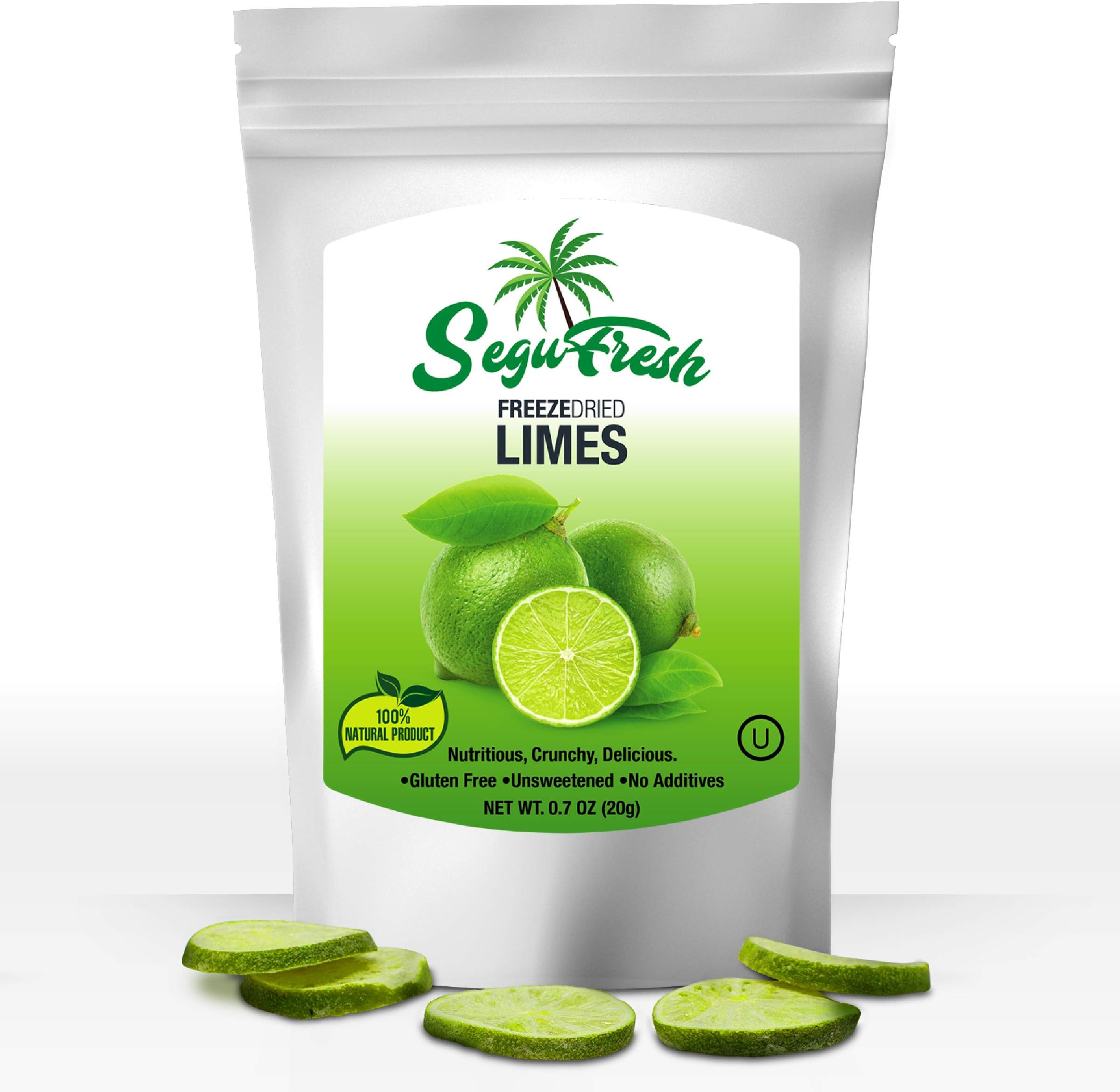SeguFresh Dried Fruit Freeze Dried Limes 100% Natural Food Product, Nutritious and Delicious Crunchy Gluten-free Unsweetened Fruit Bites No Additives (Limes, 4 Packs)