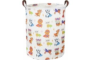 Sanjiaofen Kids Laundry Hamper,Baby Laundry Basket Animal Storage Baskets for Kids Room Decor,Nursery Hamper,Bedroom,Toy Organizer,(Hero Animal)