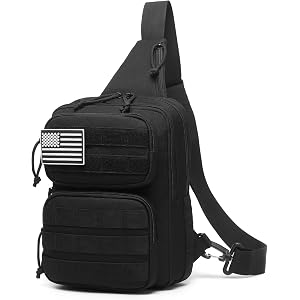 Wotony RFID Blocking Tactical Crossbody Bag for Men - Durable EDC Sling Shoulder Bag with Multi-Pocket Storage
