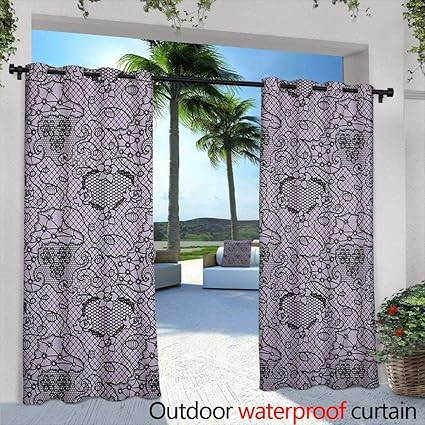 Amazon Com Loveeo Gothic Sliding Door Curtain Black Lace Style