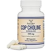 Double Wood Supplements CDP Choline (Citicoline) Supplement, Pharmaceutical Grade, Third Party Tested (60 Capsules 300mg)