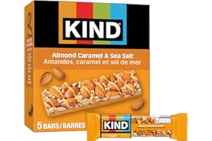 KIND Healthy Snacks Bars, Almond Caramel & Sea Salt, Gluten Free, Low Sugar, High Fiber Snacks, 6g Protein, 5 Count