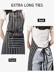 Syntus 2 Pack Adjustable Bib Apron with 3 Pockets