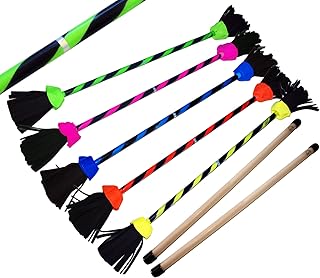 FLASH Pro Flowerstick Set (5 Farben) Silikon beschichtet Flower & Handstäbe! Suprime Qualität, Fiberglasstock, Silicone Grip, Wildlederfransen, strap. Flames N Games Devilsticks für Anfänger und Profis. (Grun)