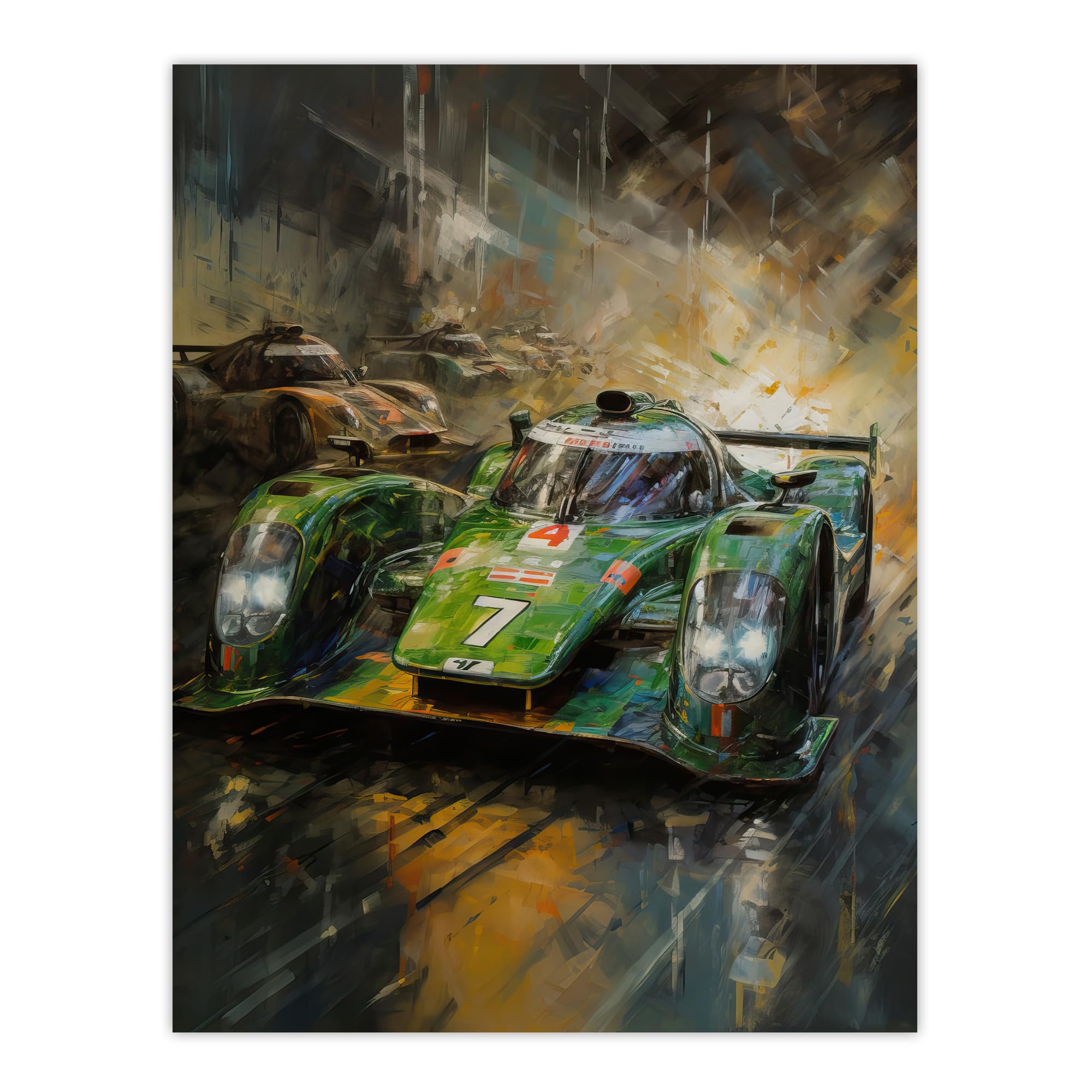Artery8 Futuristic Motorsport F1 Car British Racing Green Concept Sports Car Artwork Man Cave Extra Large XL Wall Art Poster Print