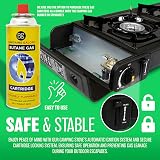 BARGAINS-GALORE Portable Double Gas Cooker Stove with 8 Butane Canisters view 5