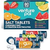 Venture Pal Chewable Electrolyte Tablets, 80 Count, Fast-Dissolve | Sugar Free Salt Tablets, Gluten Free, Watermelon for Rapid Hydration, Hiking, Outdoor Running, Keto &amp; Vegan Friendly